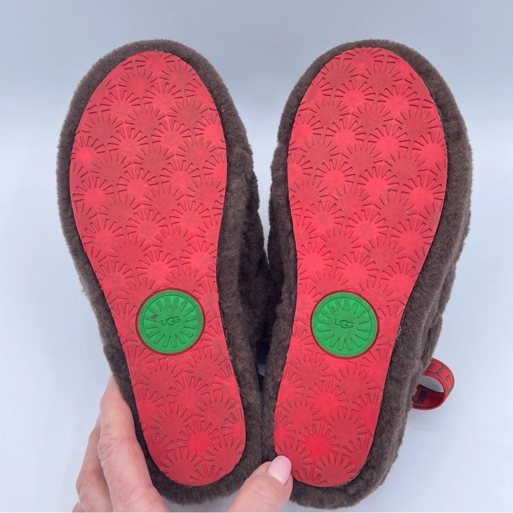 UGG Fluff Yeah Slides 7 Brown/Red - Picture 13 of 16